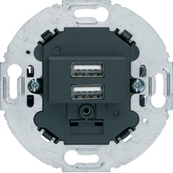 USB oplaadstopcontact 230 V 2-voudig 3 A, S1930/R.classic, antr. mat